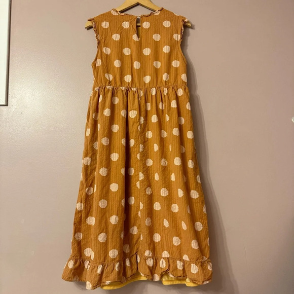SOLD//Roolee Gwendolyn Polkadot Midi Dress Yellow Size S - Picture 7 of 7